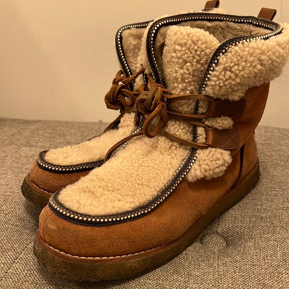 Tory Burch Shearling Winter Boots, Women size 9.5